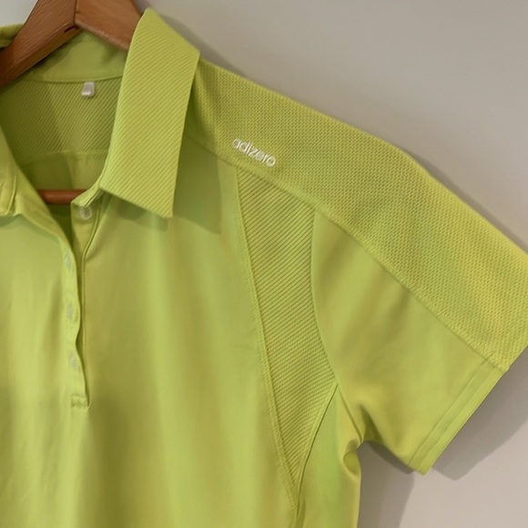 ADIDAS ADIZERO Golf Polo Short Sleeve Neon Yellow Green Women’s Small Mesh - Picture 1 of 8